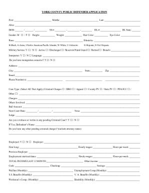 York County Public Defender Application