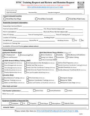 US Navy FFSC Training Request Form