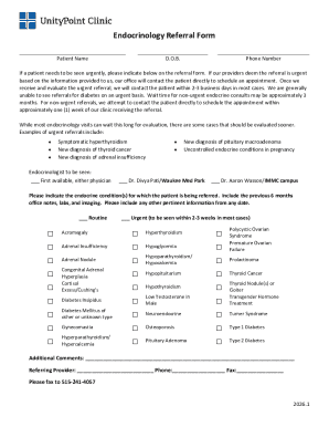 Endocrinology Referral Form