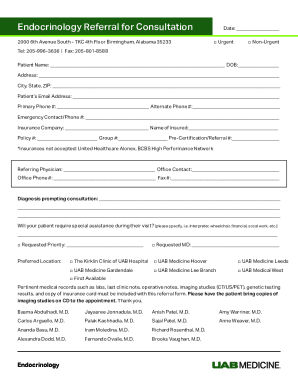 Endocrinology Referral Form