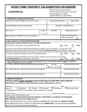 Senior Property Tax Exemption Form