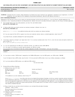 Form ADV Investment Adviser Registration