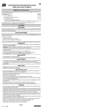 California Identification Card Renewal Form