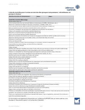 Compressor Start-Up Checklist