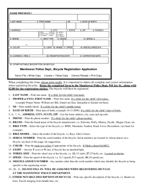 Bicycle Registration Application