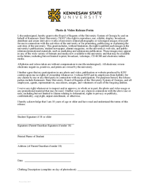 Photo & Video Release Form