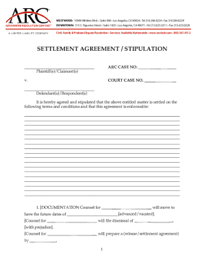 Settlement Agreement Stipulation