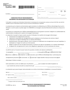 Authorization for Electronic Communication of Personal Information