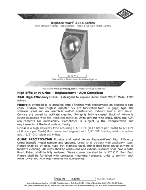 Replace-Ware 3346 High Efficiency Urinal Replacement