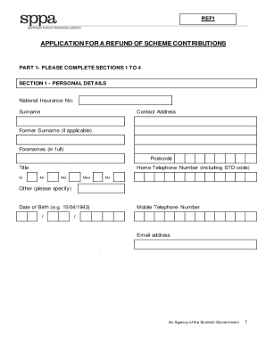Application for a Refund of Scheme Contributions