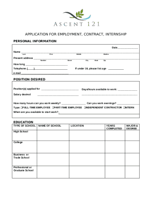 Employment Application Form