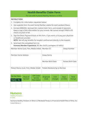 Health Benefits Claim Form