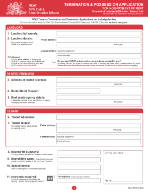 NSW Tenancy Termination and Possession Application