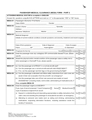 Cathay Pacific MEDA Form Part 2