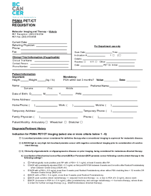 PSMA PET/CT Requisition Form