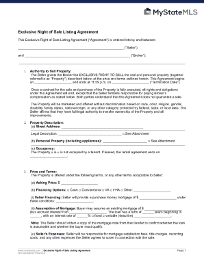 Exclusive Right of Sale Listing Agreement
