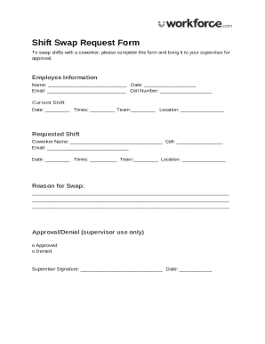 Shift Swap Request Form