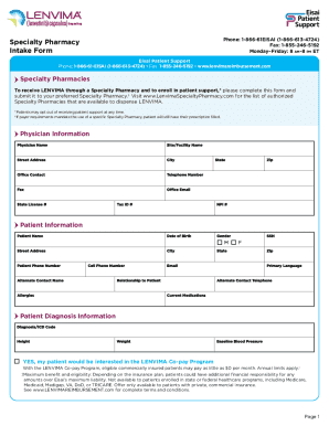 LENVIMA Specialty Pharmacy Intake Form