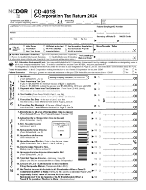 North Carolina S-Corporation Tax Return 2024