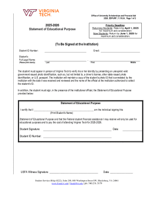 Virginia Tech Statement of Educational Purpose