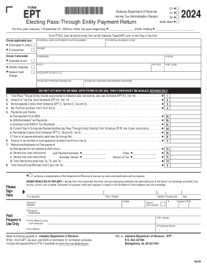 Alabama Electing Pass-Through Entity Payment Return