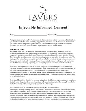 Injectable Informed Consent Form