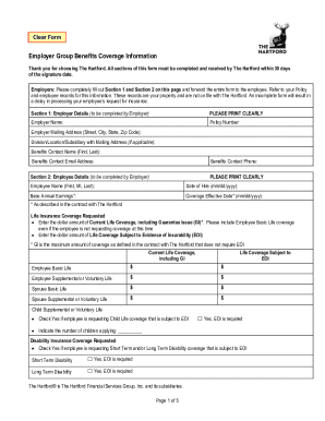 Employer Group Benefits Coverage Information Form