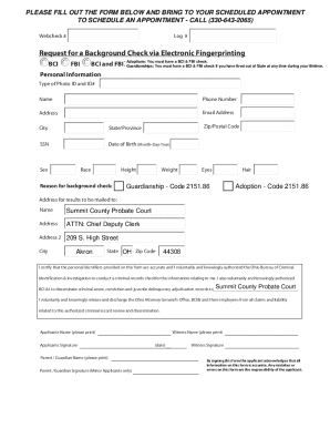 Ohio Background Check Request Form