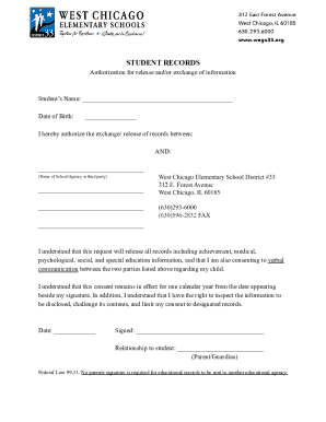 Student Records Release Authorization Form