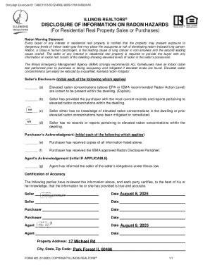 Illinois Radon Hazard Disclosure Form