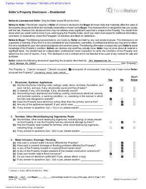Florida Seller's Property Disclosure Form