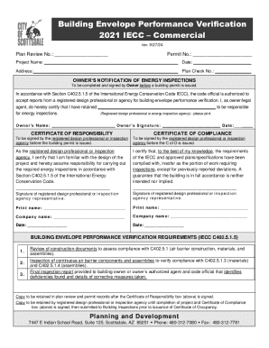 Building Envelope Performance Verification Form