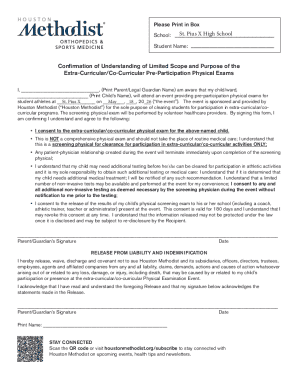TAPPS Student Physical Exam Form