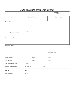Cash Advance Requisition Form