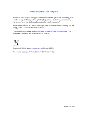 Letter of Wishes Template