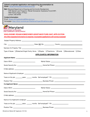 WholeHome Rehab Homeowner Assistance Fund Application