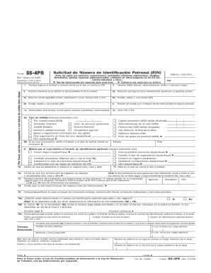 IRS Form SS-4PR