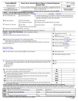 Form 5500-SF Short Form Annual Return