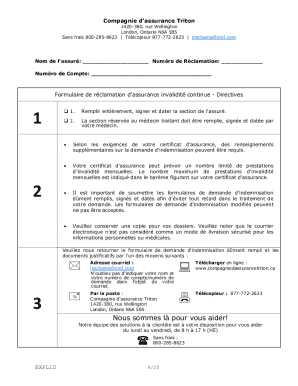 Continuing Disability Insurance Claim Form