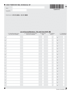 2025 Form 941P-ME Schedule 3P