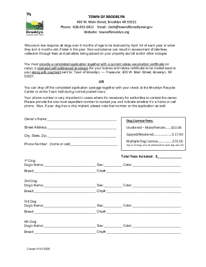 Wisconsin Dog License Application