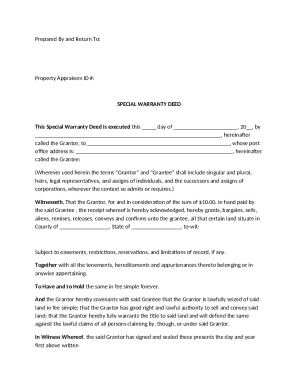 Special Warranty Deed