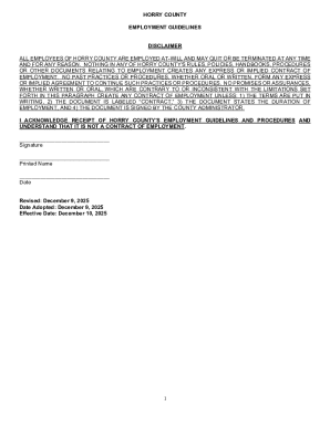 Horry County Employment Guidelines