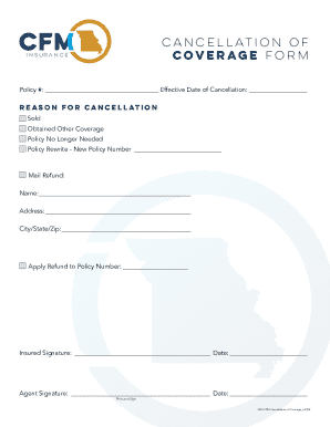 Cancellation of Coverage Form