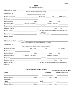 Estate Planning Worksheet