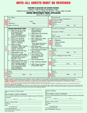 Zoning Improvement Permit Application