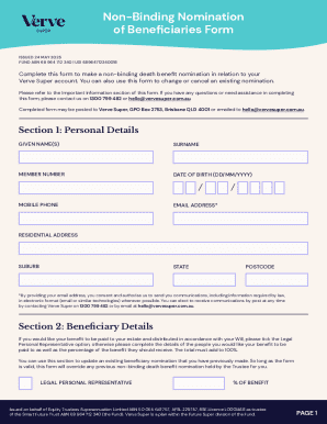 Non-Binding Nomination of Beneficiaries Form