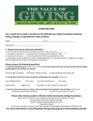 2026 Moraine Valley Employee Giving Donation Form