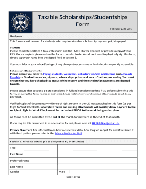 Taxable Scholarship Payment Form