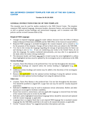 NIH Informed Consent Template